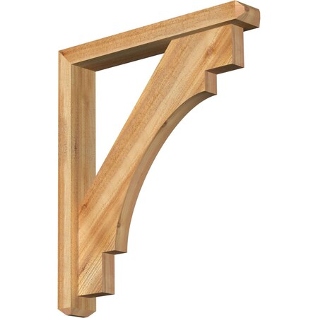 Ekena Millwork Merced Craftsman Rough Sawn Bracket w/ Offset Brace, Western Red Cedar, 4"W x 26"D x 30"H BKT0402X26X30MRC04RWR